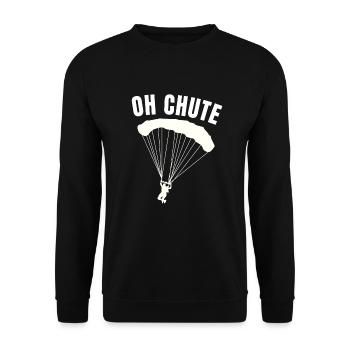 Oh Chute Drôle Instructeur de parachutisme Parachute - Sweat-shirt Unisexe - noir - Devant - Alina (178cm) & Michal (187cm)