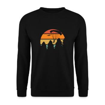 Drôle de parachutisme vintage coucher de soleil Love Parachutisme - Sweat-shirt Unisexe - noir - Devant - Alina (178cm) & Michal (187cm)