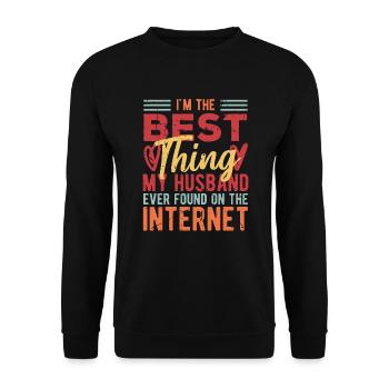Das Beste, was mein Mann gefunden hat - Ehepaar - Unisex Pullover - Schwarz - Vorne - Alina (178cm) & Michal (187cm)