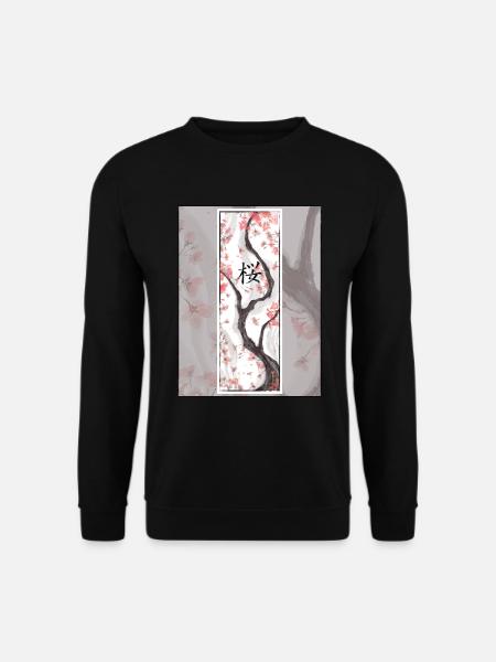 Sakura Sumi-e Kanji - Unisex Sweatshirt - black