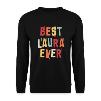 Meilleur Laura Jamais Prénom Texte Rétro Cadeau - Sweat-shirt Unisexe - noir - Devant - Alina (178cm) & Michal (187cm)