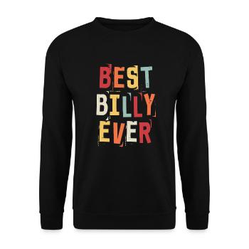 Meilleur Billy Jamais Rétro Prénom Texte Disant - Sweat-shirt Unisexe - noir - Devant - Alina (178cm) & Michal (187cm)