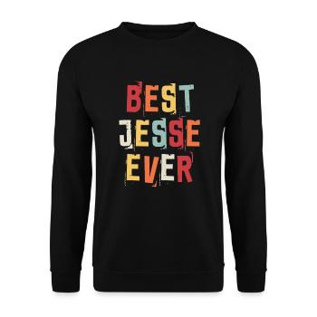 Best Jesse Ever Retro First Name Text Saying - Unisex Sweatshirt - black - Front - Alina (178cm) & Michal (187cm)