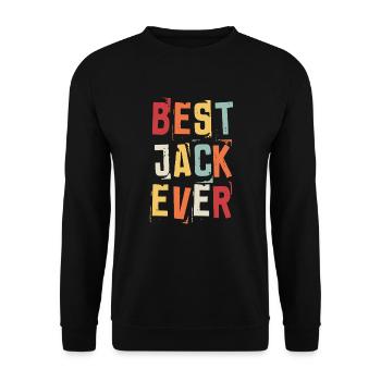 Best Jack Ever Retro First Name Text Saying - Unisex Sweatshirt - black - Front - Alina (178cm) & Michal (187cm)