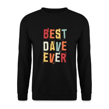 Meilleur Dave Jamais Rétro Prénom Texte Dire - Sweat-shirt Unisexe - noir - Devant - Alina (178cm) & Michal (187cm)