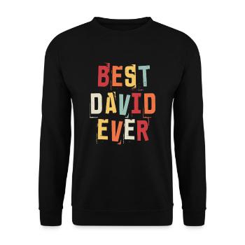 Best David Ever Retro First Name Text Saying - Unisex Sweatshirt - black - Front - Alina (178cm) & Michal (187cm)