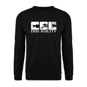 DOG AGILITY Hundesport Wilsigns Hund Hundemotiv - Unisex Pullover - Schwarz - Vorne - Alina (178cm) & Michal (187cm)