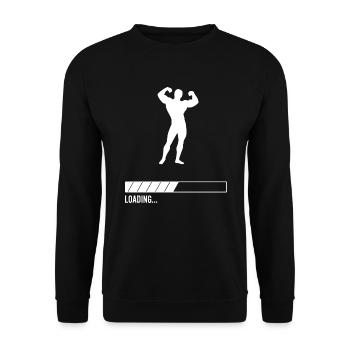 Bodybuilder Loading... - Unisex Sweatshirt - black - Front - Alina (178cm) & Michal (187cm)