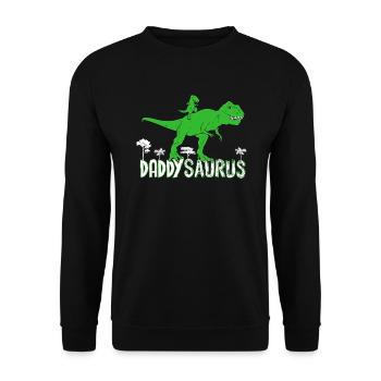 Daddysaurus Dinosaur Dad - Sweat-shirt Unisexe - noir - Devant - Alina (178cm) & Michal (187cm)