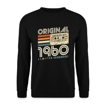 Original des années 1960 Vintage Vintage Rétro Anniversaire - Sweat-shirt Unisexe - noir - Devant - Alina (178cm) & Michal (187cm)