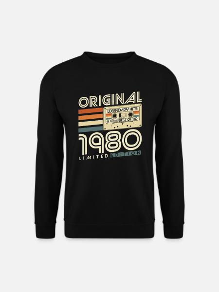 Original 1980 Jahrgang Vintage Retro Geburtstag - Unisex Pullover - Schwarz