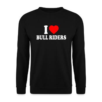 I love bull riders - Unisex Pullover - Schwarz - Vorne - Alina (178cm) & Michal (187cm)