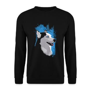I Love Husky - Unisex Sweatshirt - black - Front - Alina (178cm) & Michal (187cm)