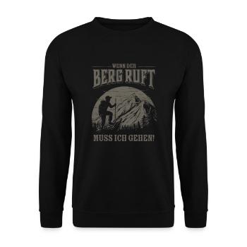 Mountain is calling - Der Berg ruft RAHMENLOS - Unisex Pullover - Schwarz - Vorne - Alina (178cm) & Michal (187cm)