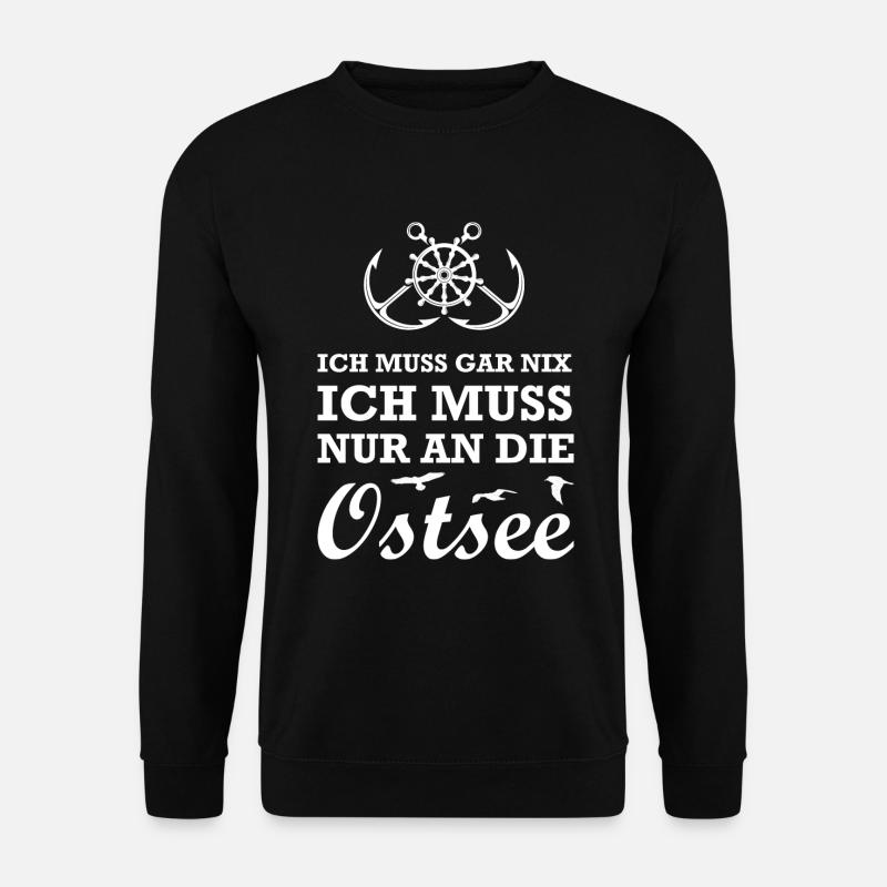 Ostsee Küstenkind Möwen Anker Geschenkidee - Unisex Pullover - Schwarz