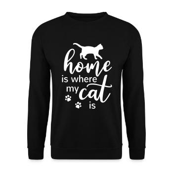 Cat funny Home is cat lover cat holder - Unisex Sweatshirt - black - Front - Alina (178cm) & Michal (187cm)
