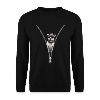 Blickfang für die Party - Unisex Pullover - Schwarz - Vorne - Alina (178cm) & Michal (187cm)