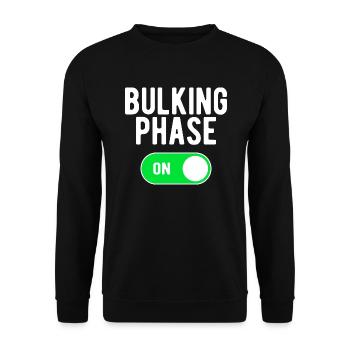 Bulking Phase ON Gym Bodybuilding Weights Workout - Unisex Sweatshirt - black - Front - Alina (178cm) & Michal (187cm)