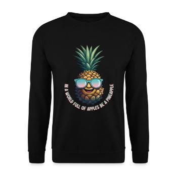 Pineapple Pineapple Cool Sunglasses Gift - Unisex Sweatshirt - black - Front - Alina (178cm) & Michal (187cm)