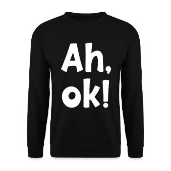 AH OK - Unisex Pullover - Schwarz - Vorne - Alina (178cm) & Michal (187cm)