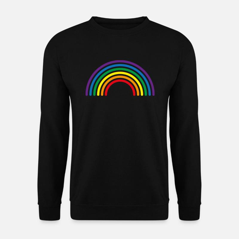Regenbogen Mehrfarbige Linien - Unisex Pullover - Schwarz