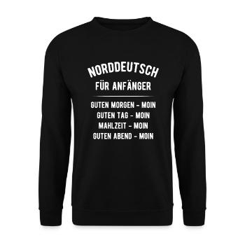 Norddeutsch für Anfänger - Unisex Pullover - Schwarz - Vorne - Alina (178cm) & Michal (187cm)