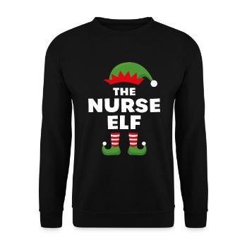 The Nurse Elf - Unisex Sweatshirt - black - Front - Alina (178cm) & Michal (187cm)