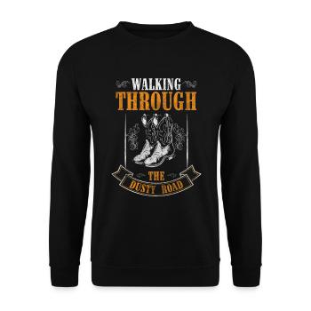 Country Sheriff Pferde USA - Unisex Pullover - Schwarz - Vorne - Alina (178cm) & Michal (187cm)