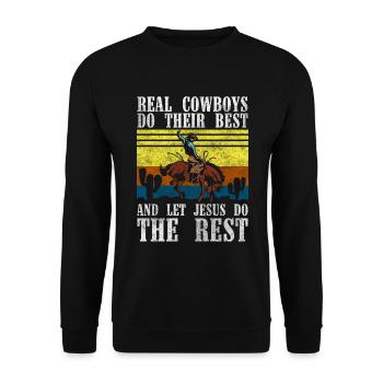Western Cowboy Boots Revolver USA - Unisex Sweatshirt - black - Front - Alina (178cm) & Michal (187cm)