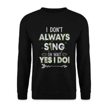 Singen Leidenschaft Noten Mikrofon - Unisex Pullover - Schwarz - Vorne - Alina (178cm) & Michal (187cm)