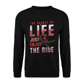 Skiing Alps Downhill Ski area - Unisex Sweatshirt - black - Front - Alina (178cm) & Michal (187cm)