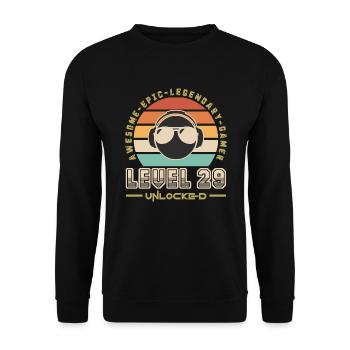 Level 29 - Unisex Sweatshirt - black - Front - Alina (178cm) & Michal (187cm)