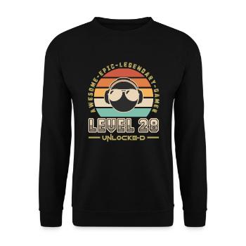Level 28 - Unisex Sweatshirt - black - Front - Alina (178cm) & Michal (187cm)