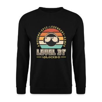 Level 37 - Unisex Sweatshirt - black - Front - Alina (178cm) & Michal (187cm)