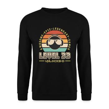 Level 33 - Unisex Sweatshirt - black - Front - Alina (178cm) & Michal (187cm)