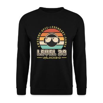Level 39 - Unisex Sweatshirt - black - Front - Alina (178cm) & Michal (187cm)