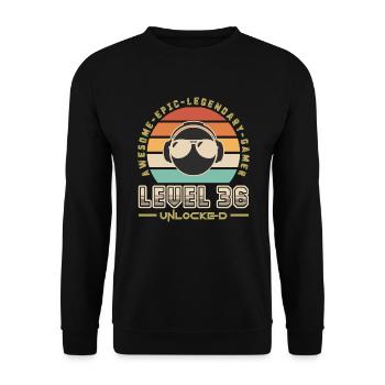 Level 36 - Unisex Sweatshirt - black - Front - Alina (178cm) & Michal (187cm)