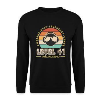 Level 41 - Unisex Sweatshirt - black - Front - Alina (178cm) & Michal (187cm)