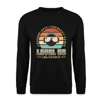 Stufe 55 - Unisex Pullover - Schwarz - Vorne - Alina (178cm) & Michal (187cm)