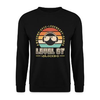 Level 67 - Unisex Sweatshirt - black - Front - Alina (178cm) & Michal (187cm)