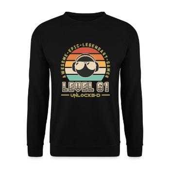 Level 61 - Unisex Sweatshirt - black - Front - Alina (178cm) & Michal (187cm)