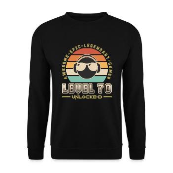 Level 70 - Unisex Sweatshirt - black - Front - Alina (178cm) & Michal (187cm)