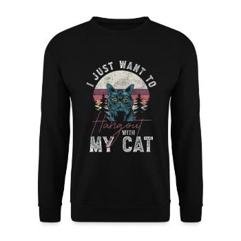Cats, House Cat, Wild Cat, Cat Hair - Unisex Sweatshirt - black - Front - Alina (178cm) & Michal (187cm)