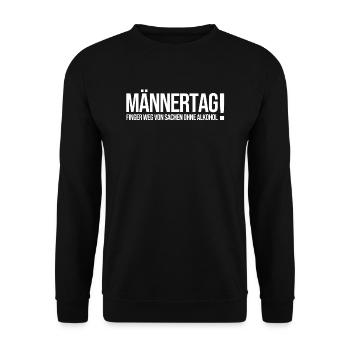 Männertag mit Alkohol - Unisex Pullover - Schwarz - Vorne - Alina (178cm) & Michal (187cm)