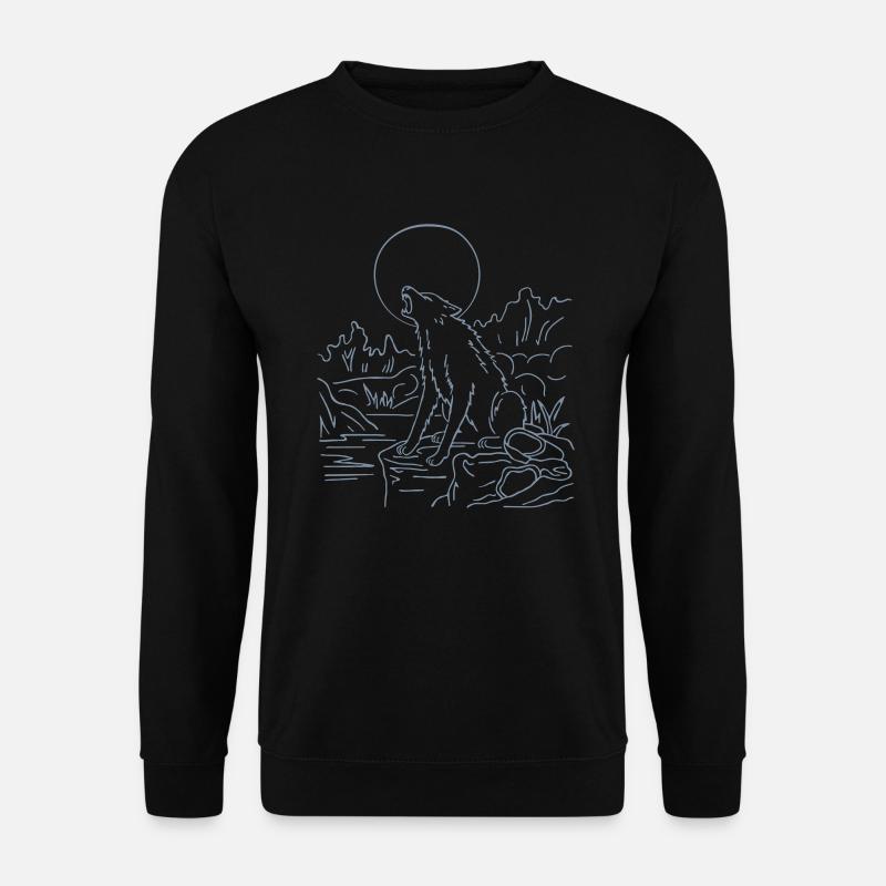 wolf - Unisex Sweatshirt - black