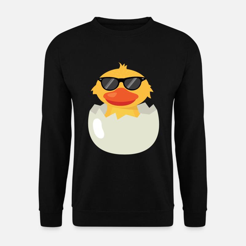 Yellow duck with sunglasses - Unisex Sweatshirt - black