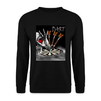Dart Skull See You Next Game, Dartdesign Darts - Unisex Sweatshirt - black - Front - Alina (178cm) & Michal (187cm)
