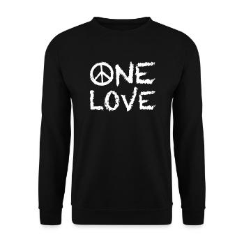 One Love Peace - Unisex Pullover - Schwarz - Vorne - Alina (178cm) & Michal (187cm)