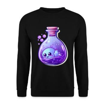 Cute Kawaii Potion - Unisex Sweatshirt - black - Front - Alina (178cm) & Michal (187cm)