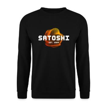 Satoshi Nakamoto est. 2009 Blockchain Bitcoin - Sweat-shirt Unisexe - noir - Devant - Alina (178cm) & Michal (187cm)